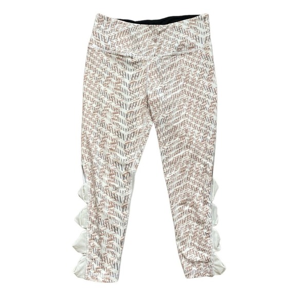 Victoria's Secret Pants - Victoria's Secret Knock Out White Pink workout Legging geometric bow medium crop